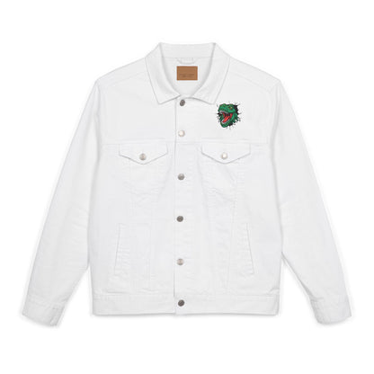 Embroidered Dinosaur Denim Jacket