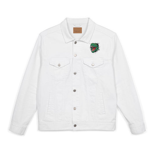 Embroidered Dinosaur Denim Jacket